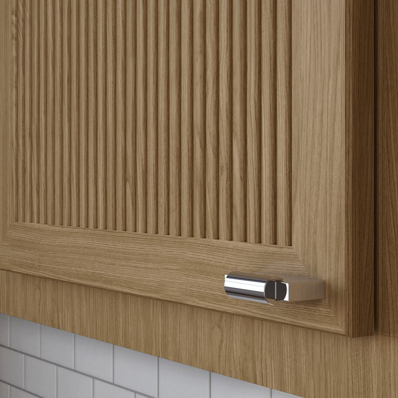 Polished Chrome Rectangular Modern Cabinet Pull with Mounting Hardware