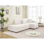 En forme de L à 3 places d'inspiration scandinave avec coussins décoratifs, revêtement en laine, rembourrage en mousse, options de sièges flexibles en laine d'angle beige, fonction réversible, rembourrage haute densité-1115627315-1284188771