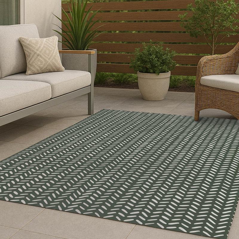 Dream Splat Non-Slip Outdoor Rug, Rectangle 5' x 7'