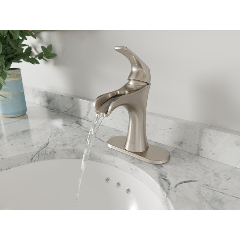 Jaida Centerset Single hole Bathroom Faucet with Drain Assembly, Brushed Nickel