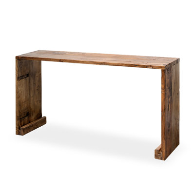 Wabi-Sabi Solid Wood Hall Table with Natural Wood Grain