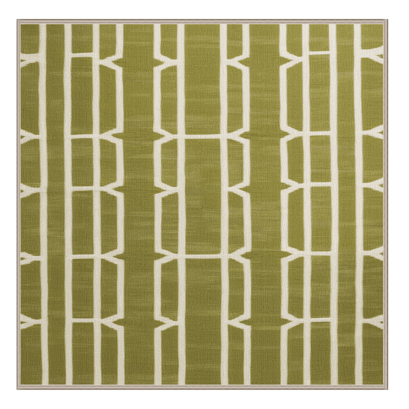 Tapis brun treillis lavable à la machine, Carré 4 pi