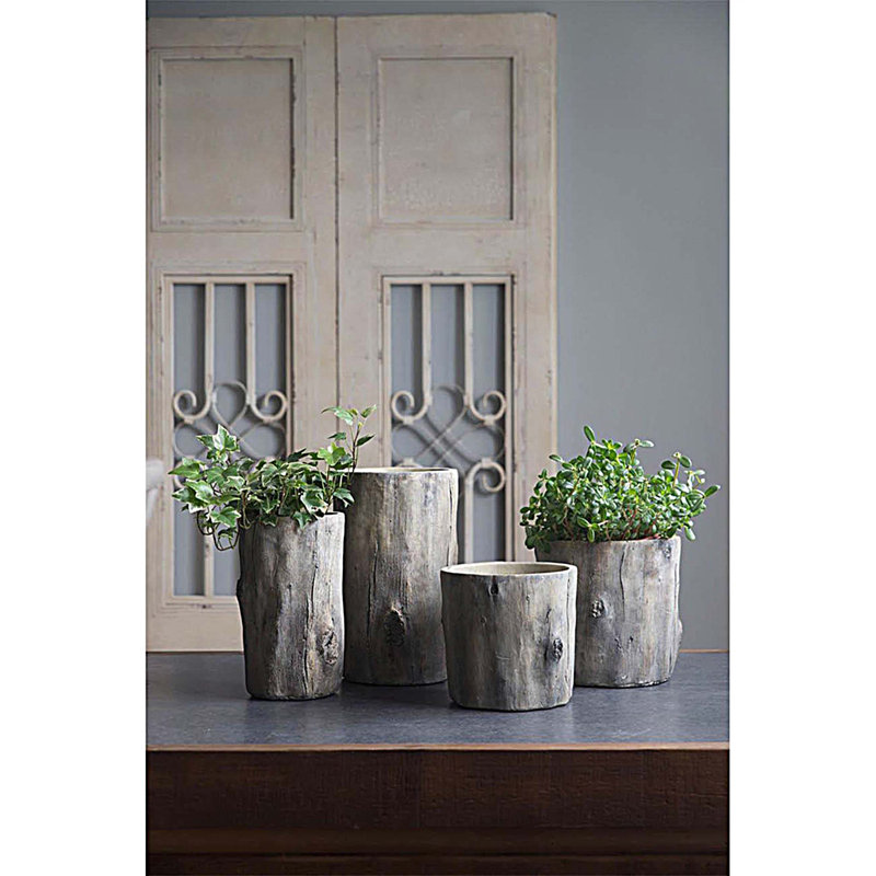 Ensemble de 2 pots à fleurs Fillmore 6,5 x 6,5 x 6,5 po, petit rond