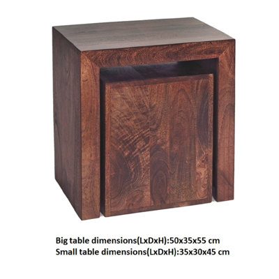 Eitai Solid Wood Sled Nesting Tables