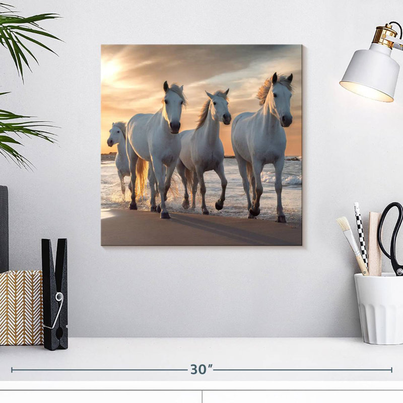 Brampt Shoreline White Horses, 16" H x 16" W