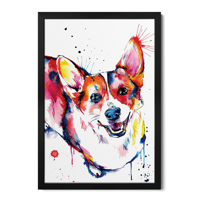 Corgi, affiche encadrée de qualité supérieure par Weekday Best, H 24 po x l 16 po