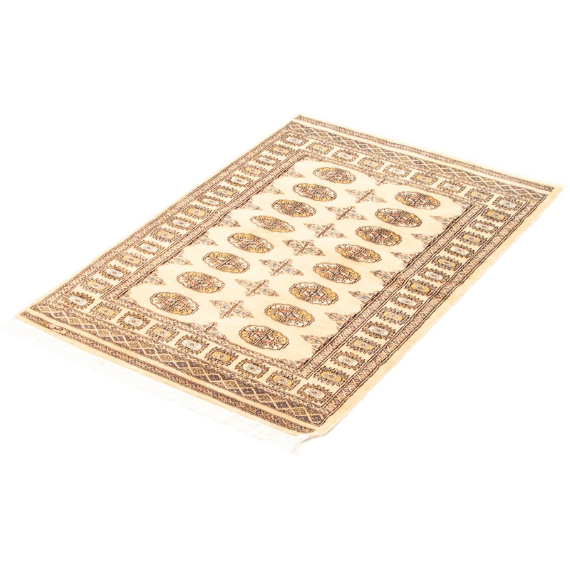 Tapis unique en laine noué à la main Bokhara Peshawar 3 pi 2 po x 4 pi 11 po