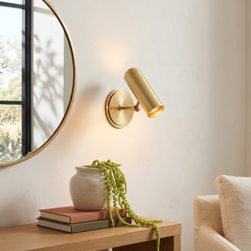 Daria Solid Brass Spotlight, Aged Brass