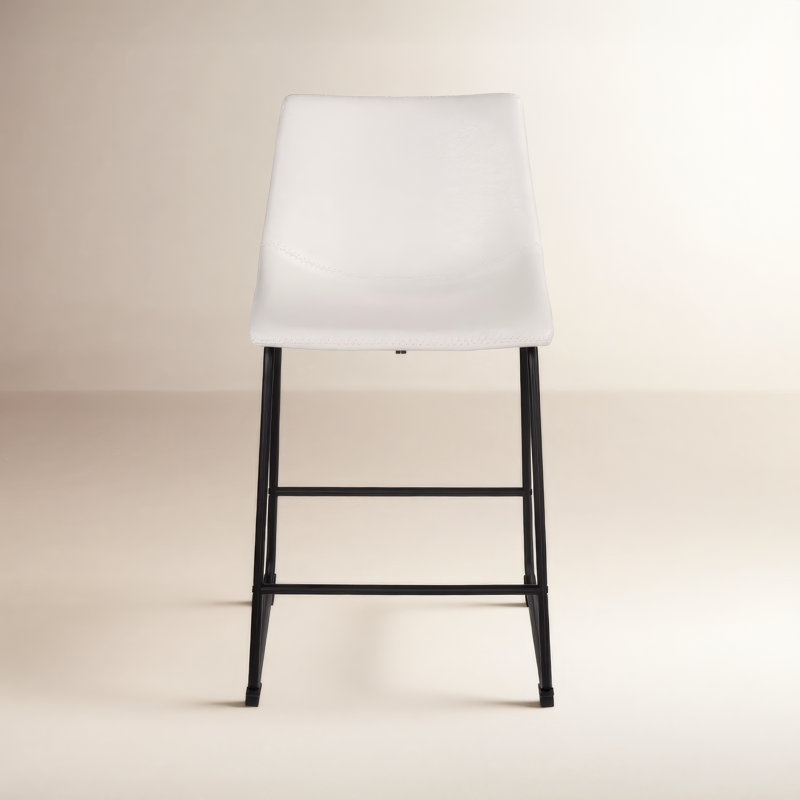 Dorielle Upholstered Counter Stool, Counter Stool (24" Seat Height), White