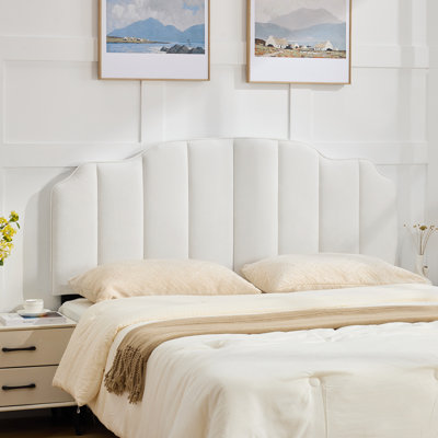 Vertical Channel Tufting Upholstered Adjustable Headboard
