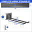 Garage Tool Organizer Wall Mount, 48Inch Heavy Duty Garden Tool Organizer Storage System, Easy Install With 6 Adjustable Straight Hooks, For Garage, Basement, Shed, Workshop(Black)