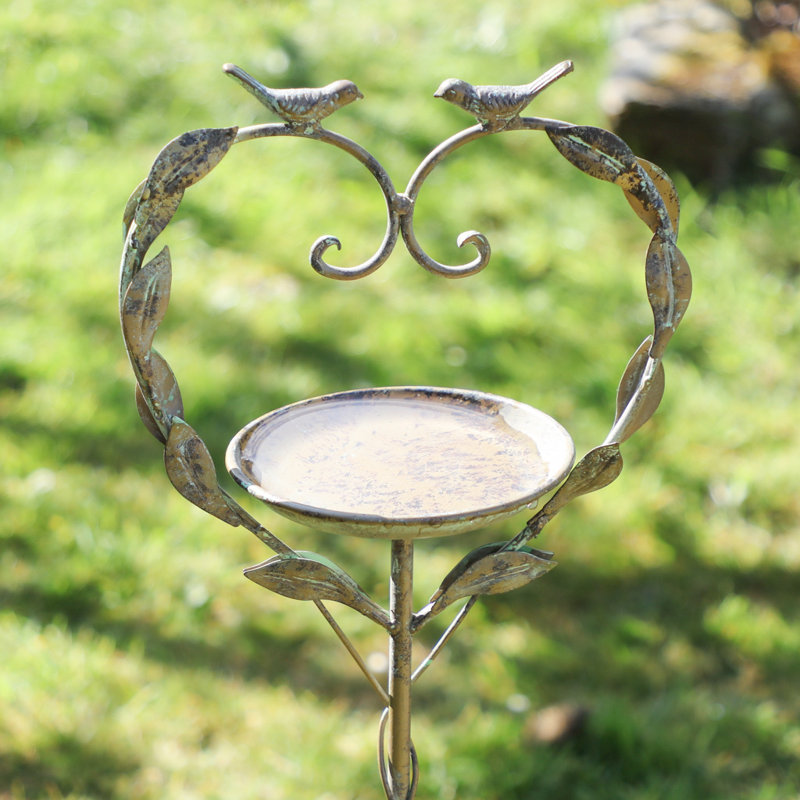 Alesana Metal Freestanding Tray Bird Feeder