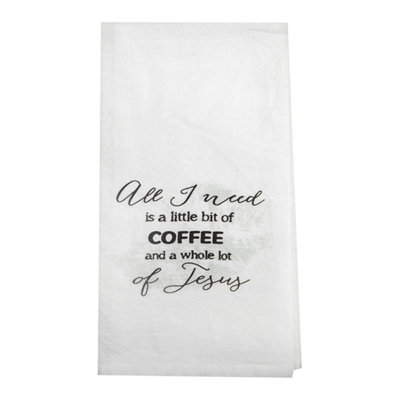  Ensemble de 6 torchons en coton 16 po x 28 po Coffee and Jesus