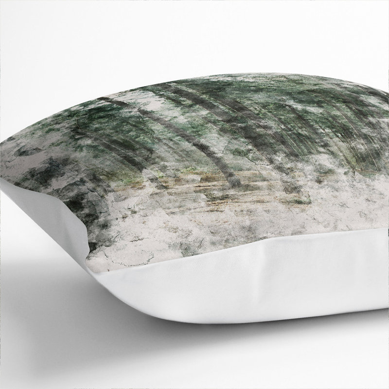 Conifer Tree Forest Vol.2 Watercolour Square Throw Cushion, White, 55cm H x 55cm W x 20cm D