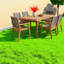 Ensembles de salle à manger de qualité supérieure pour terrasse, salle à manger d'extérieur moderne en bois d'acacia de 69 pouces