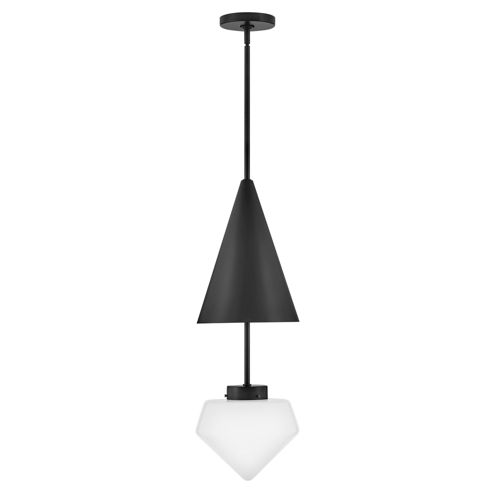 Gilroy Single Light Steel Dimmable Pendant, Black