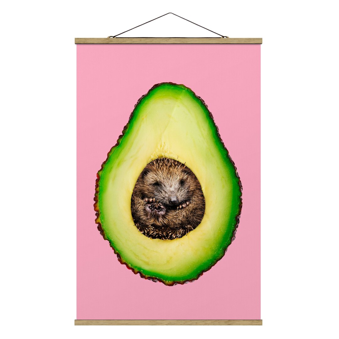 Stoffbild Avocado mit Igel von Jonas Loose