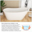 Baignoire de trempage autoportante en acrylique blanc lustré 67 po x 30 po