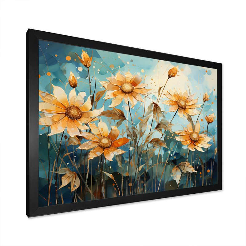 Rêves de tournesols surréels surréels, Cadre photo noir, H 24 po x l 32 po x P 1 po