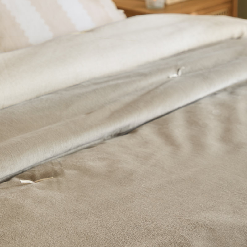 Edie Cotton Solid Colour Bedspread, Beige