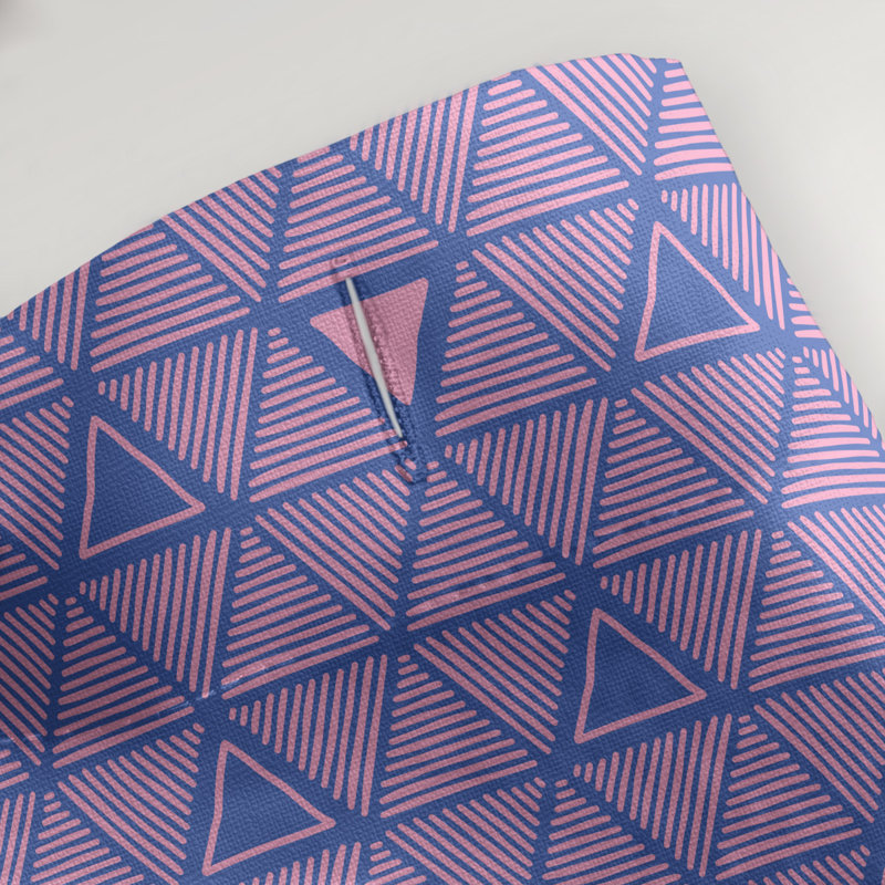 Rideau de douche simple à triangles à main classique Patricia Geoffrey, Bleu / Rose, Yes