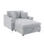 Canapé-lit moderne avec méridienne de 136 cm (53,5 po) et espace de rangement dissimulé, idéal pour le salon ou la chambre.-1286864067