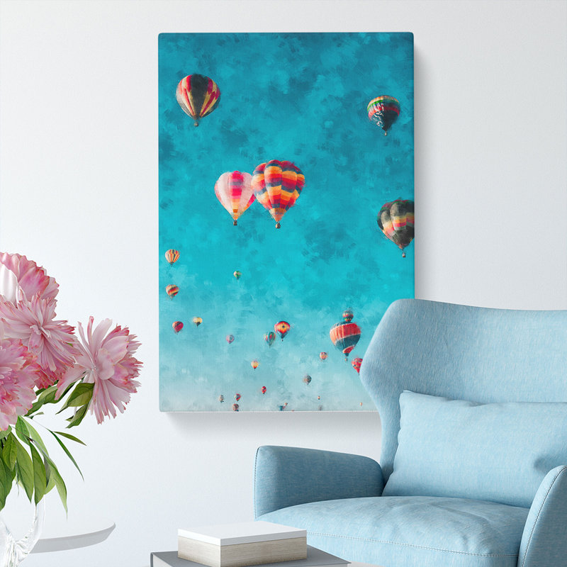 Hot Air Balloons On The Rise - Wrapped Canvas, 91cm H x 60cm W x 4cm D
