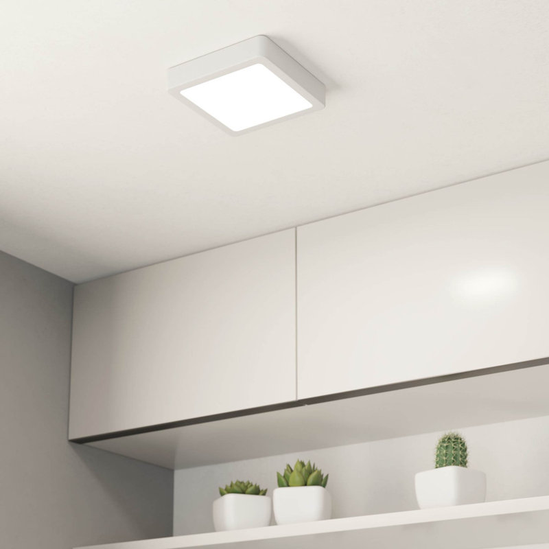 Plastic Flush Mount, White, White