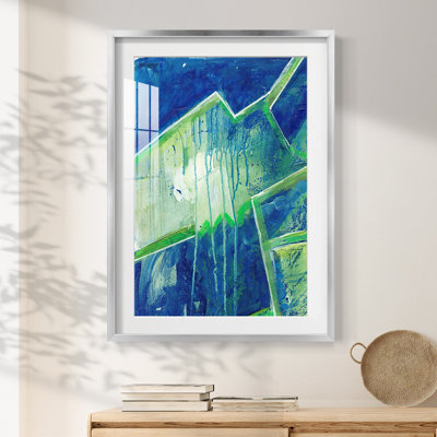 «GeometricInCoolVPremiumGallery», reproduction d'art encadrée