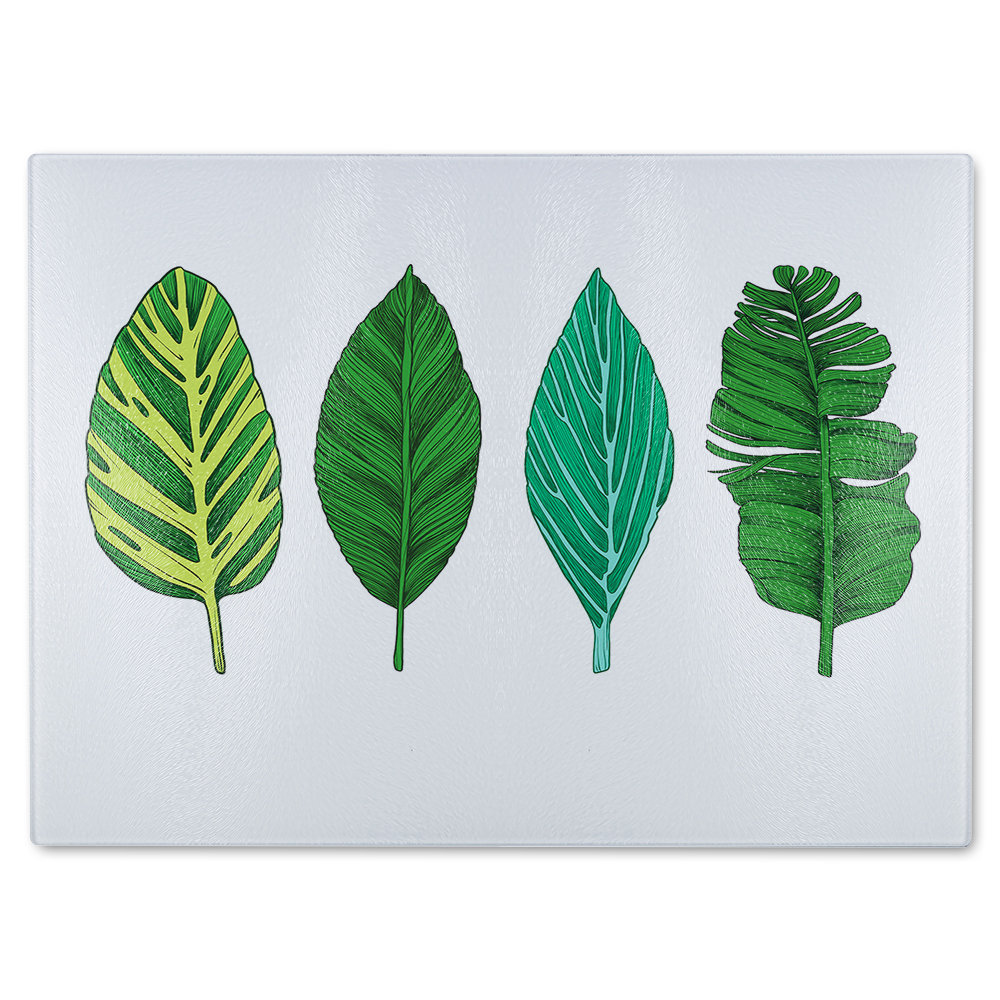 Four Leaves Designer Glass Chopping Board