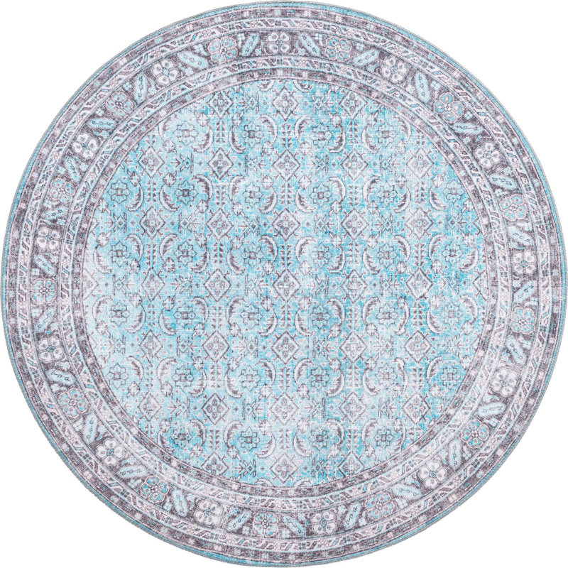 Chenille Oriental Indoor Rug, Round 5'