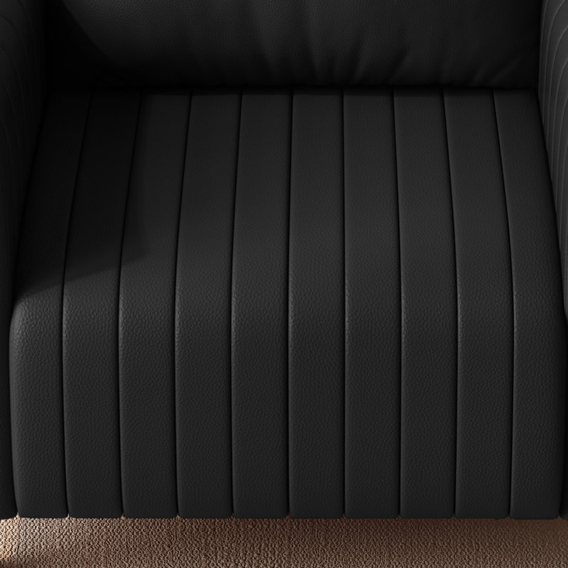 Delana 37.8" Wide Faux Leather Armchair, Black