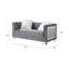 Causeuse Addiel avec 2 coussins en velours gris-1308171744