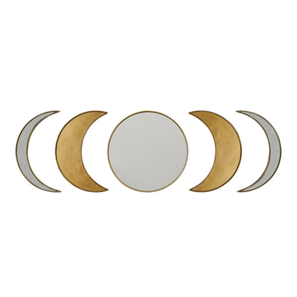 Set of 2 Luna™ Half-moon Frameless Modern Round Mirrors Large, XL