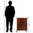 Gregory Utility Cart with Wheels - Cabinet and Open Shelf in Walnut, 33.05" H X 43.05" W X 18.30" D