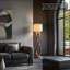 Lampe sur pied en bois massif nordique H 62,99 po x l 15,75 po - Lumière décorative Wabi-Sabi pour le salon à côté du canapé
