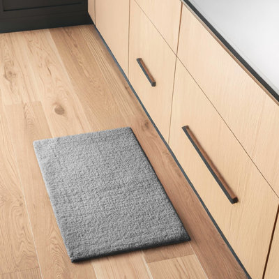 Marshmallow Bath Rug With Soft Texture, Quick Dry And Absorbent, , Non-Skid Backing, 20X24, Grey 100% Incredibly Rug, 20"W X 24"L, , High Pile, , Machine Washable, Absorbent