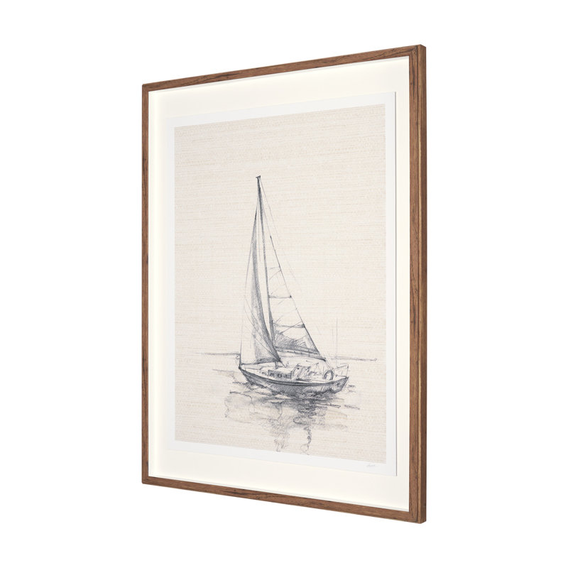«Sail Away I» par Studio A, reproduction d'art encadrée à la main avec passe-partout mat, «Sail Away I»