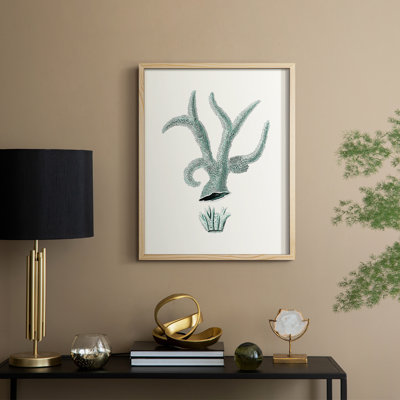 Reproduction encadrée de corail antique antique - bois massif