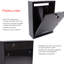 Forth Rear Access Gate & Wall Mounted Galvanised Steel Lockable Weatherproof Post Box - 25x35x10cm-64111954