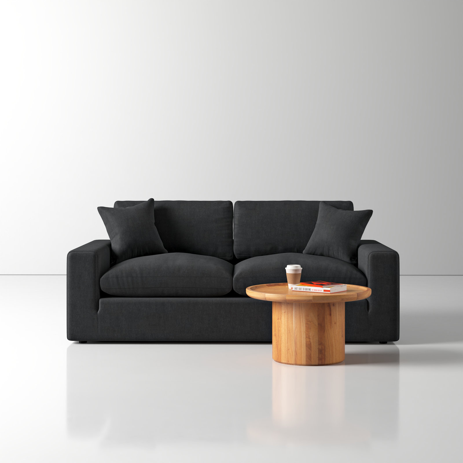 Asher 82'' Upholstered Sofa, Peyton Dark Slate Gray Pepper Canvas