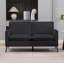 Fauteuil d'appoint en cuir noir avec patte de chat, canapé simple rembourré luxueux rétro de couleur nordique, causeuse décontractée pour le balcon du salon et la chambre à coucher-2113822062