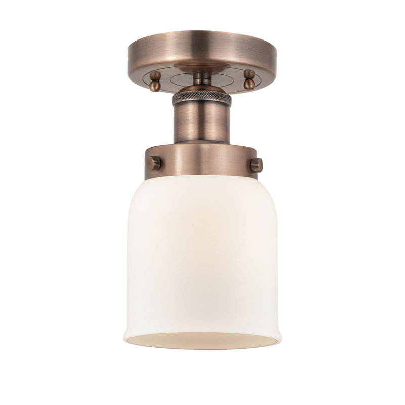 Sheyenne Glass Semi Flush Mount, Matte White