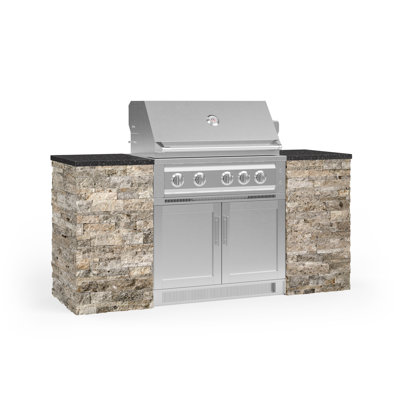 Outdoor Kitchen Signature Series 6 Piece Cabinet Set with 36 in. Propane Gas Platinum Grill -  NewAge Products, 68530