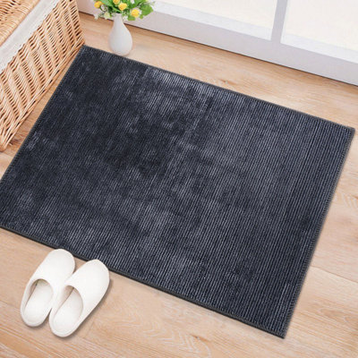 Ipswich Machine Washable Stripe Performance Dark Grey Area Rug