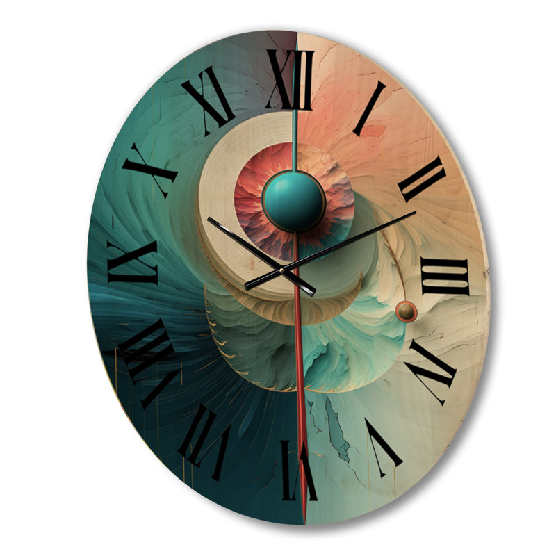 Horloge murale géométrique géométrique surdimensionnée abstraite rétro II, Grand