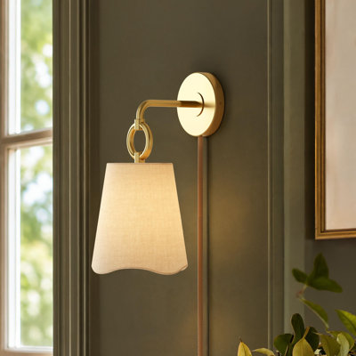 Waverly Arm Sconce - Metal and Linen Picture Lights For Living Room, Hallway and Bedroom