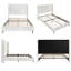 Structure de grand lit avec tête de lit haute, lit plateforme tapissier, chenille de qualité supérieure, style minimaliste et rétro, aucun sommier requis, assemblage facile, ivoire-1415244733