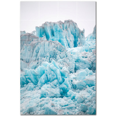 Glacier Photo 12'' x 12'' Satin Ceramic Decorative Mural