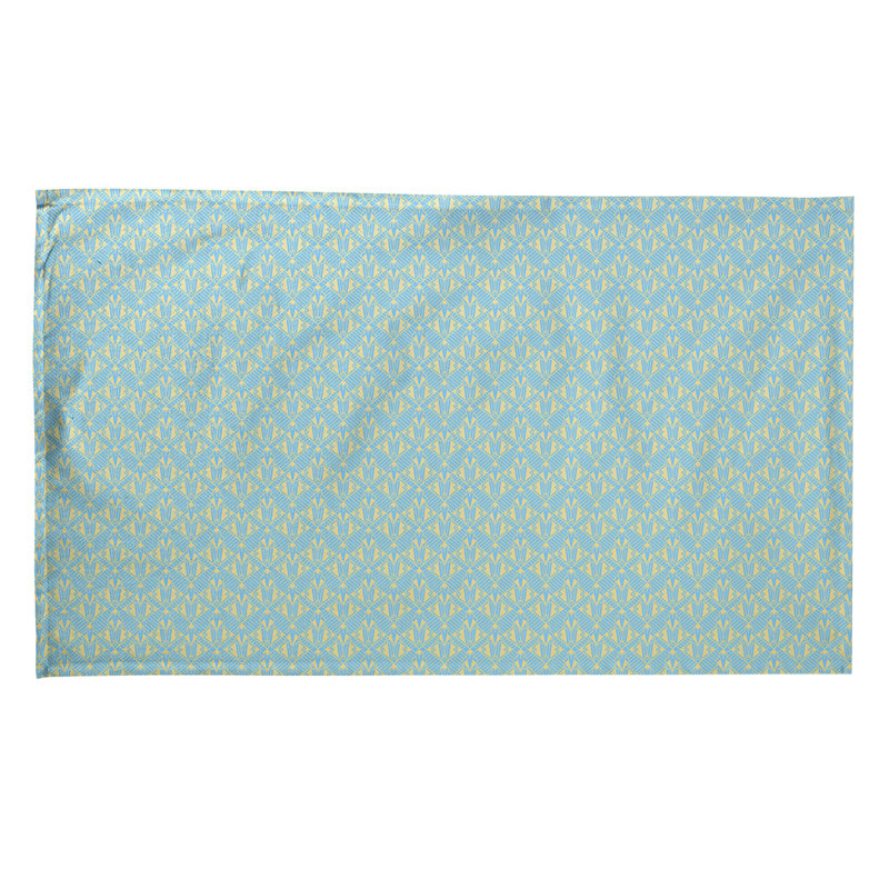 Torchon Suoz Classic Art Deco, Polyester sergé, Bleu / Jaune